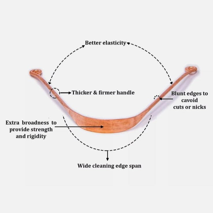 Tounge Cleaner Copper Metal Ayurvedic Scraper